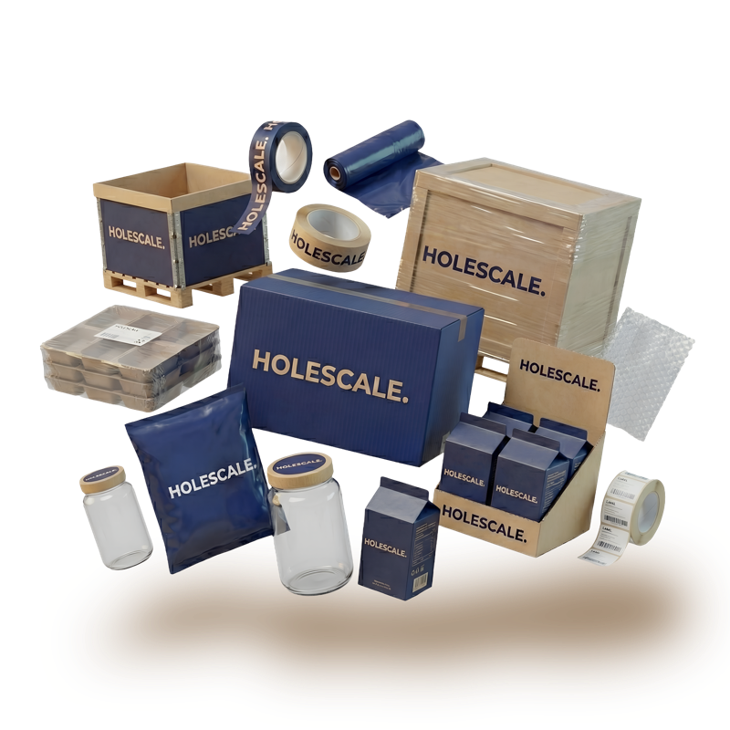 Custom packaging materials including corrugated boxes, mailers, poly bags, and shipping supplies
